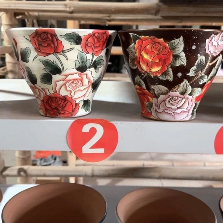 淡***漠花盆紫砂景德镇陶瓷