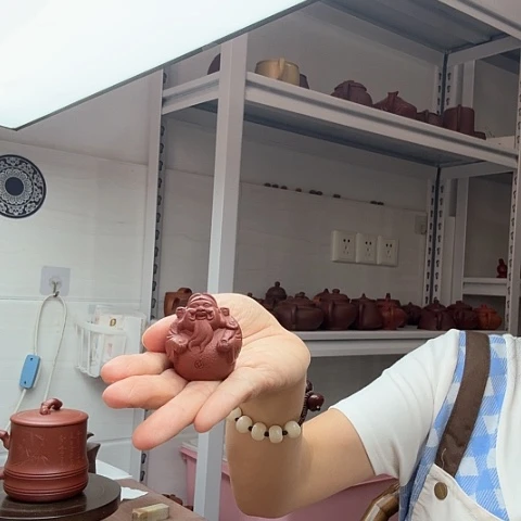 朱泥财神爷茶宠茶宠