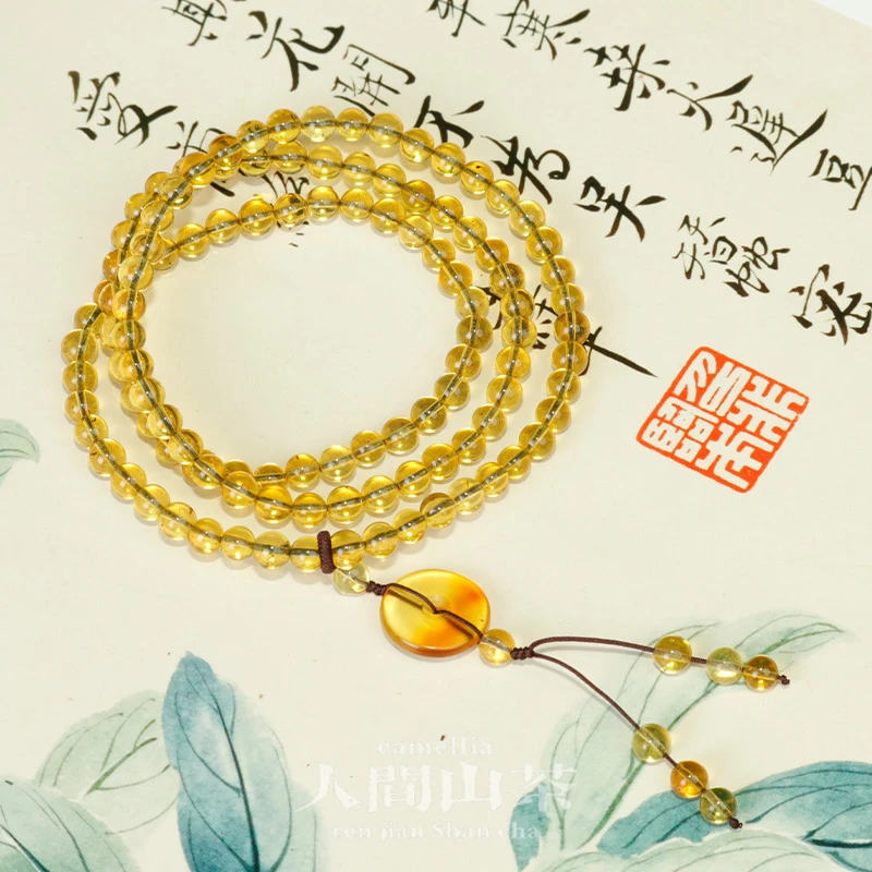 （孤品）人间山茶  M2-1164 时尚百搭琥珀项链