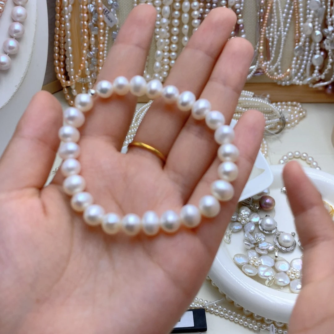 淡水珍珠手链银S925镶嵌