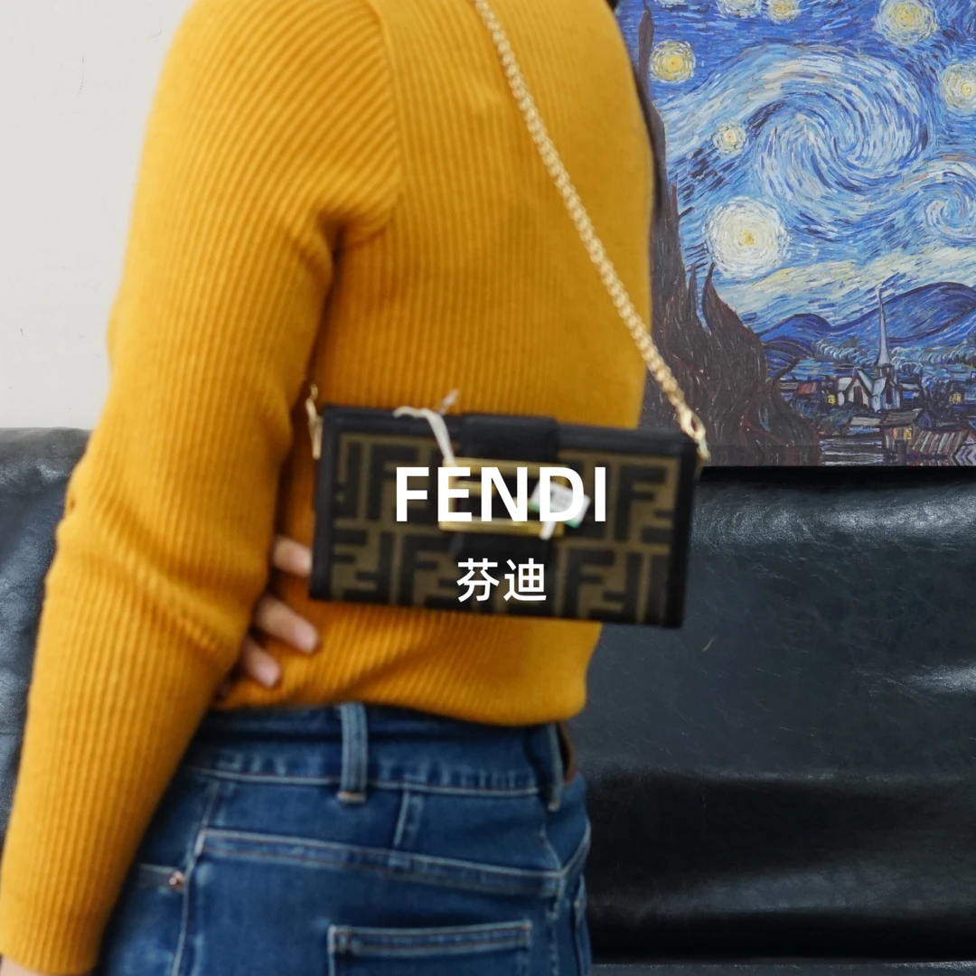 95新 FENDI/芬迪 老花链条钱包/SP01309510/9510