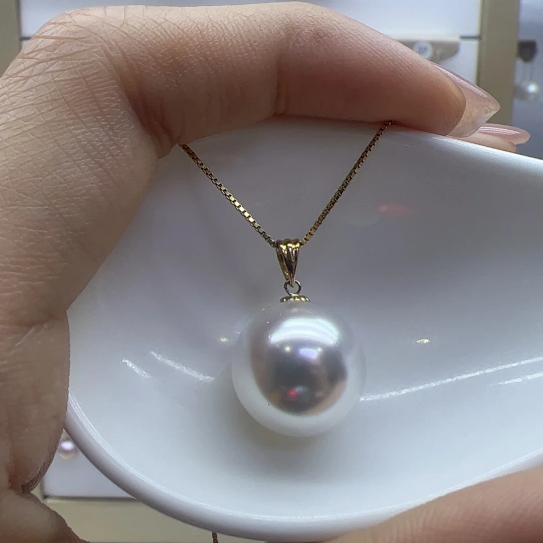 淡水珍珠吊坠(赠链)18K金镶嵌