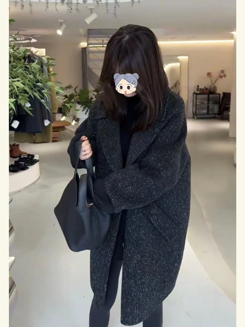 巨好看轻熟早秋小个子翻领毛呢外套韩系chic高级小众不撞款大衣女