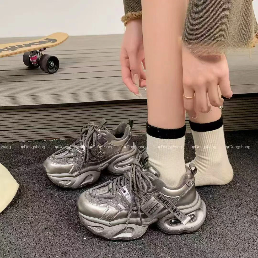 老爹鞋女鞋厚底老爹鞋冬季加绒