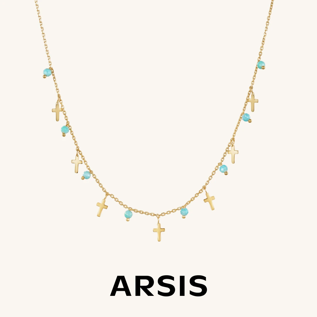ARSIS银饰秘密花园小宝石浅夏满天星项链时尚百搭蓝520礼物