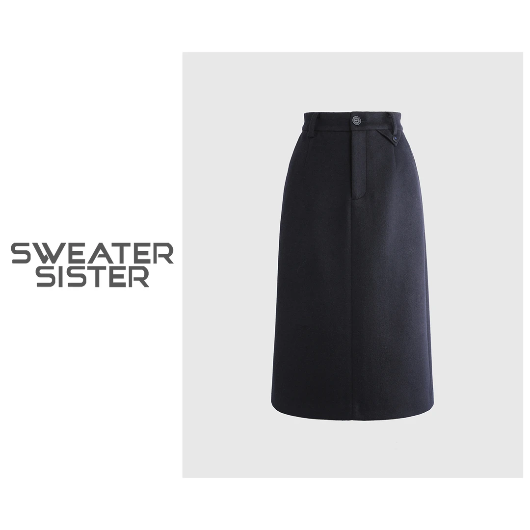 休闲气质显瘦开叉包臀绒面半身裙女6677-25200