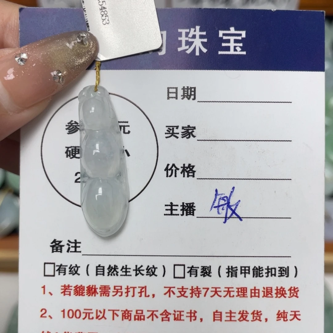 翡翠未镶嵌颈饰福豆