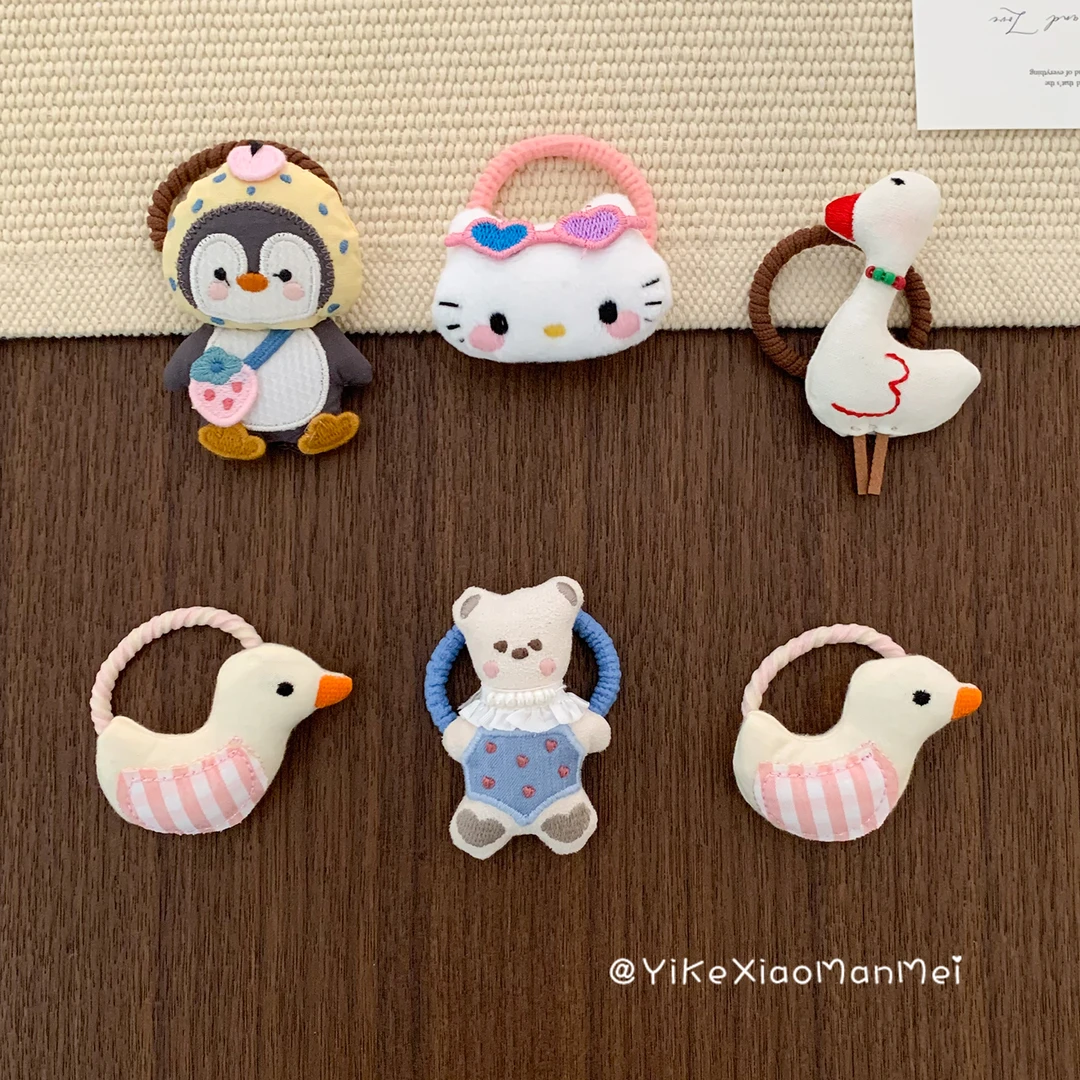 童趣世界 可爱动物儿童发圈宝宝布艺漂亮发绳女童皮筋小女孩发饰