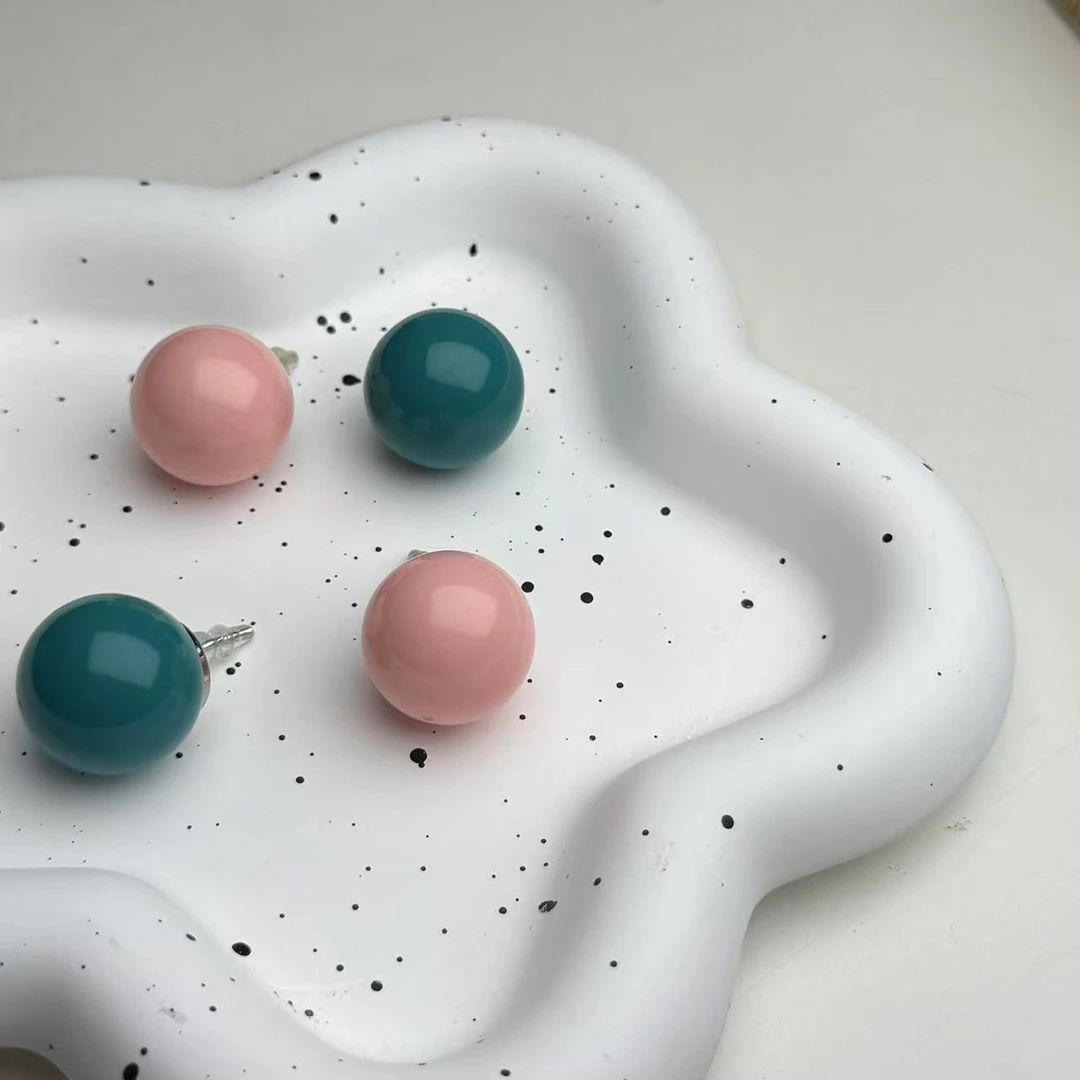 铜合金亚克力耳饰 东大门糖豆系列亚克力耳钉