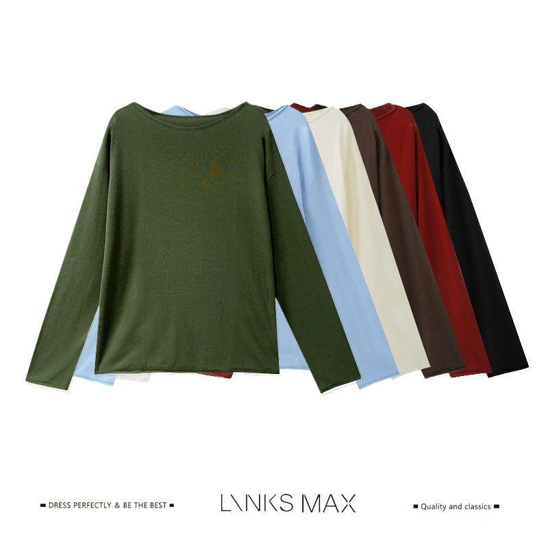Links Max【可可专属】三醋酸天丝极简纯色慵懒感针织衫47097