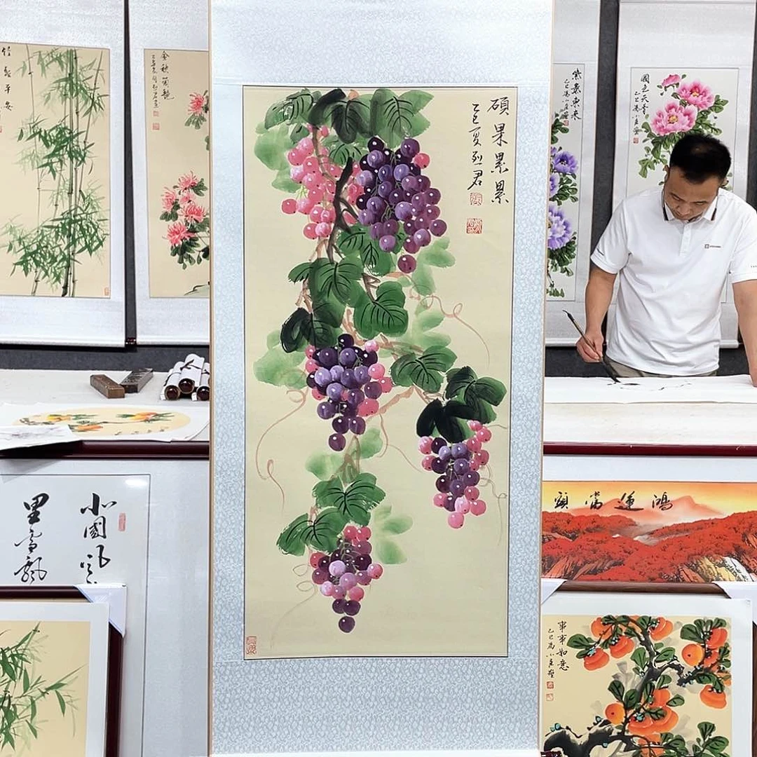 国画手绘手写作品