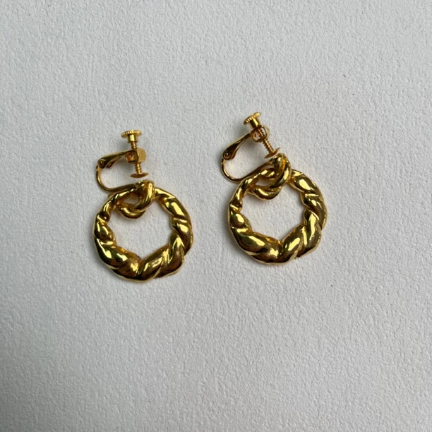 铜合金耳饰 【六六中古】孤品复古耳夹ap7369