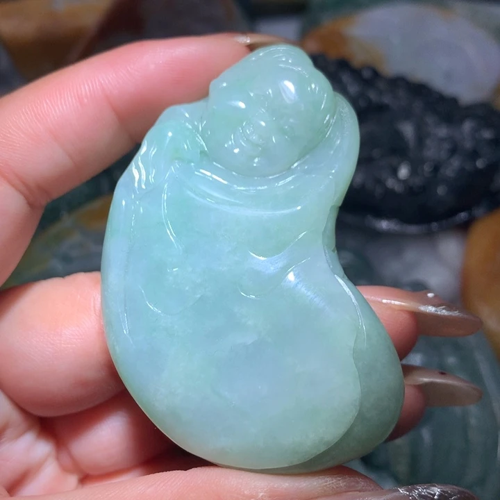 翡翠未镶嵌颈饰保真天然A货翡翠