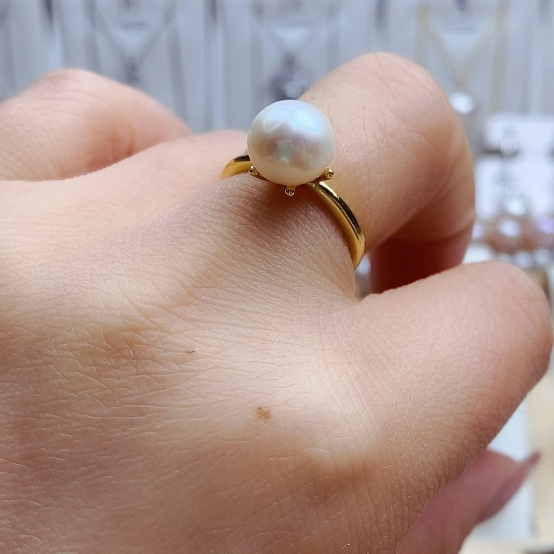淡水珍珠戒指合金