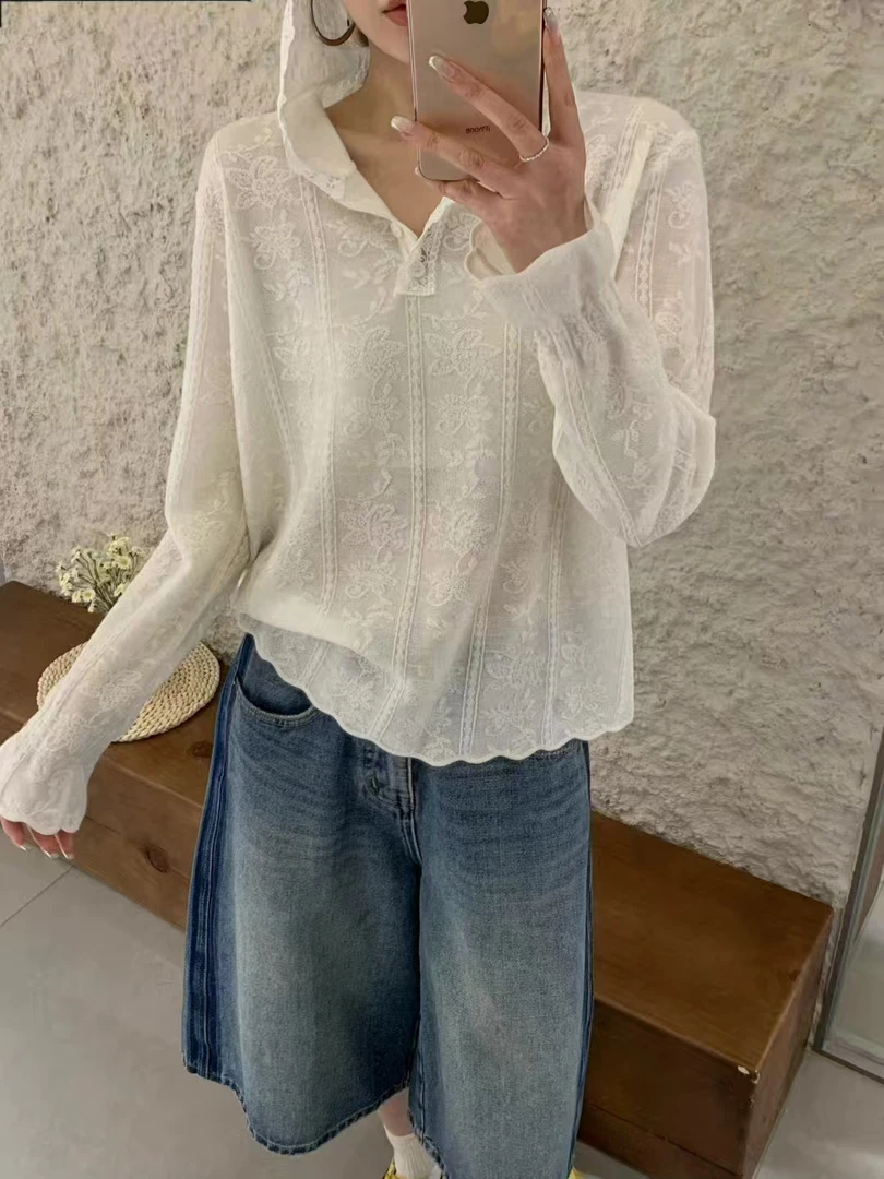 7311【臻炫女装】轻奢新款设计蕾丝花边连帽时尚百搭韩系上衣秋冬
