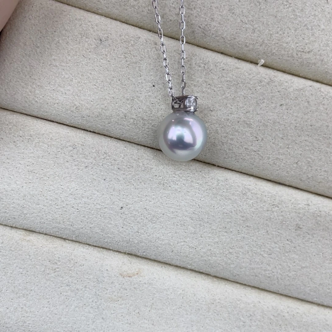 吊坠(赠链)海水珍珠18K金镶嵌9毫米