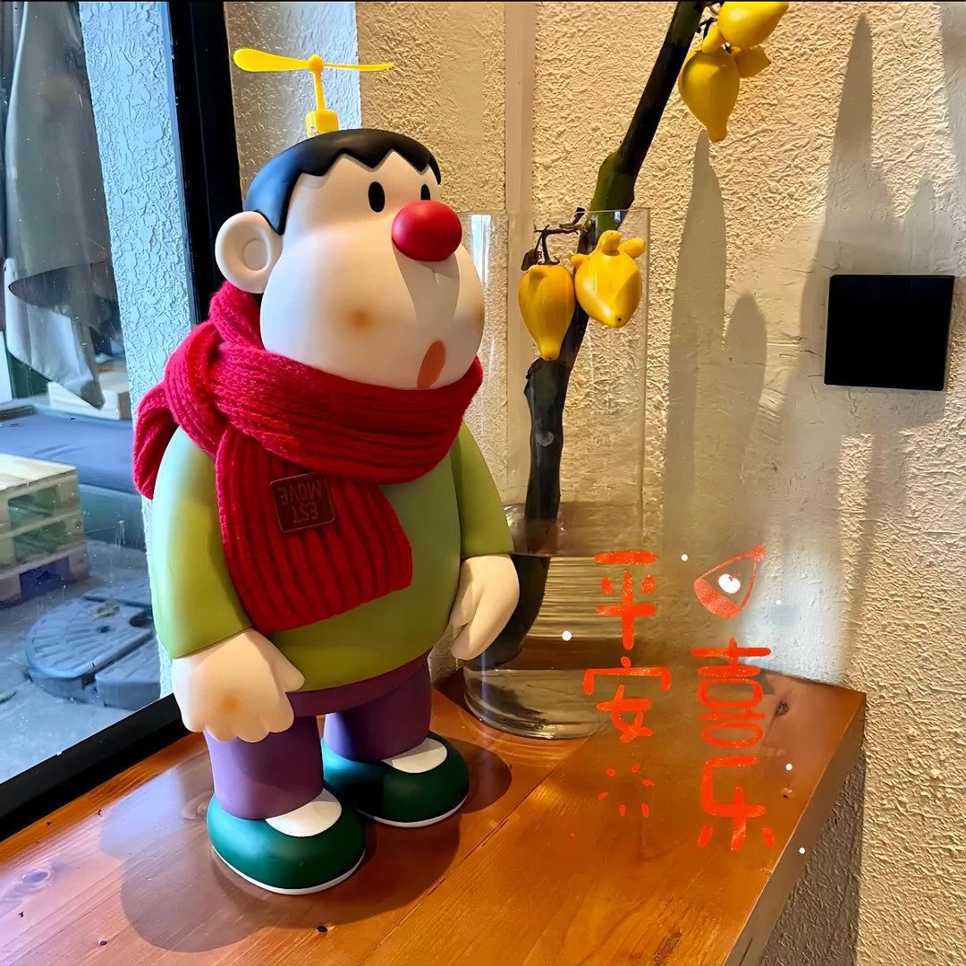 戴围巾大号胖虎入户玄关客厅家居卧室办公电脑桌搬新家摆件装饰品