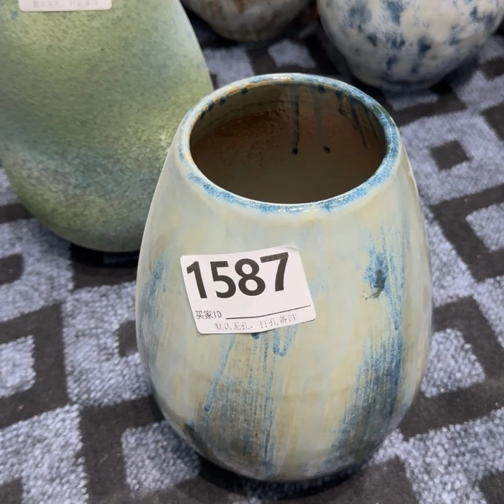 西***人瓷片景德镇高温花器编码1587高26口9默认无孔