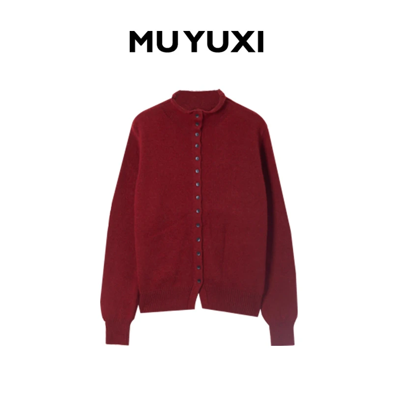MU YUXI 2024冬季新款设计感高级小众休闲开衫上衣 HK152