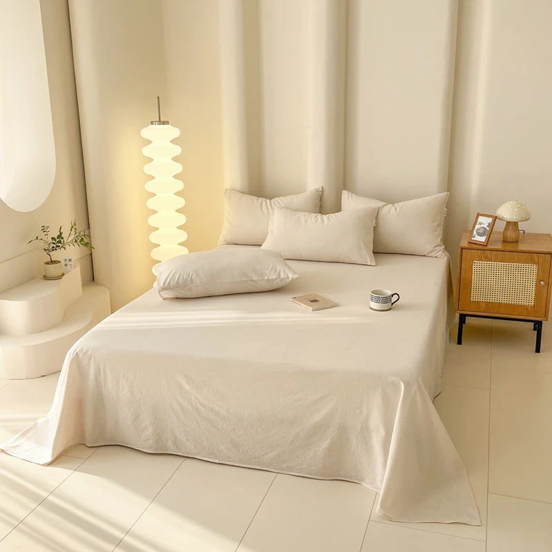 宠粉A类全棉色织水洗棉宿舍单人床双人床床单