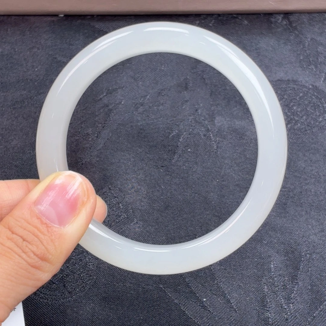 和田玉未镶嵌手镯高冰白玉15号