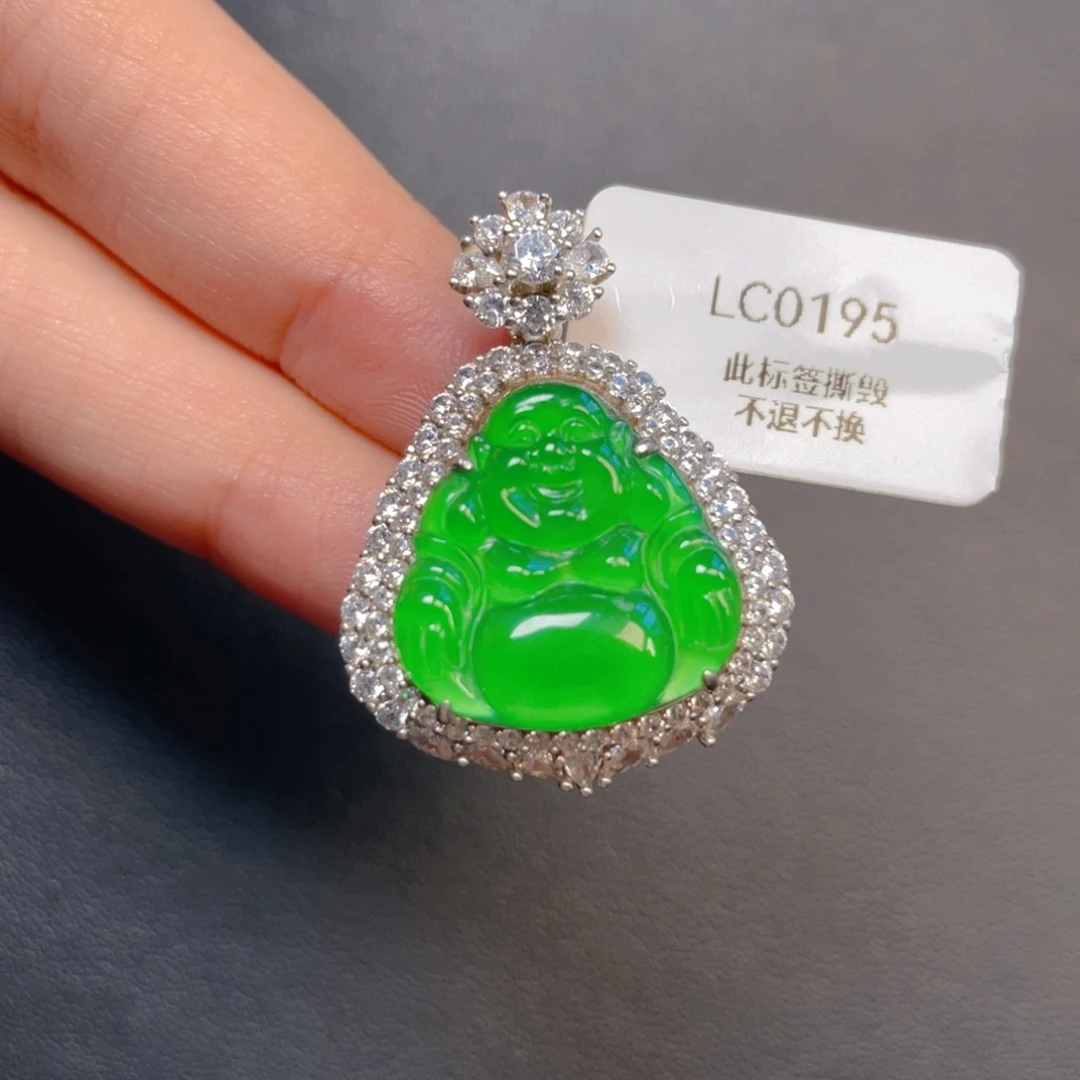 翡翠银S925镶嵌吊坠(不含链)