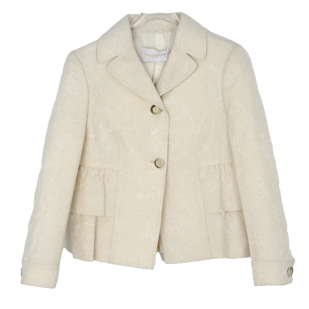 Valentino/华伦天奴气质白色花纹设计女士短外套 VT000724