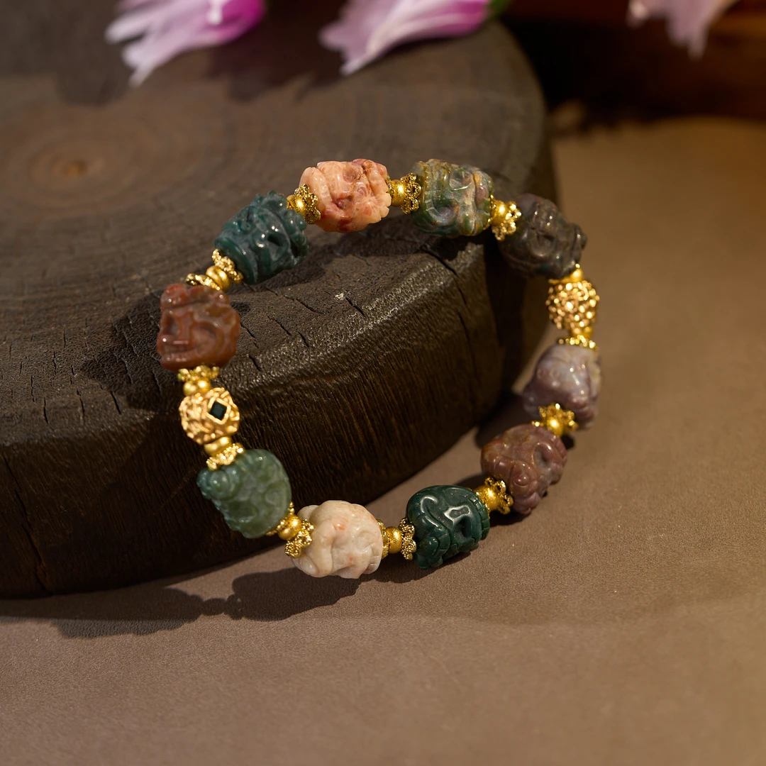 多彩尸尸阵阵精工雕刻手串 D7SOZ  多样性发一