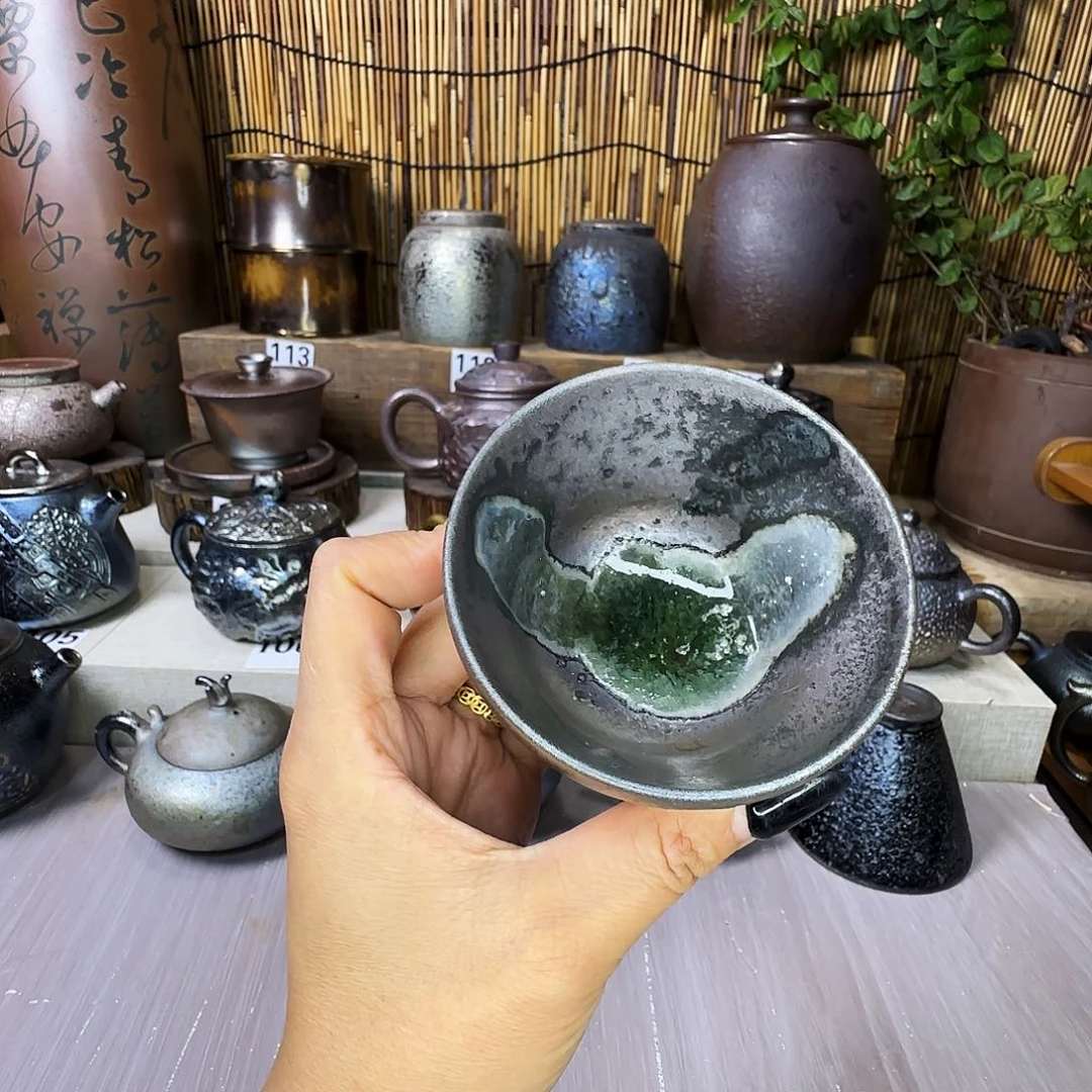 杯建水紫陶柴烧杯微瑕