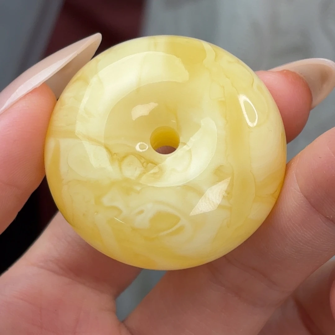 蜜蜡未镶嵌珠宝奇石妖花满蜡平安扣