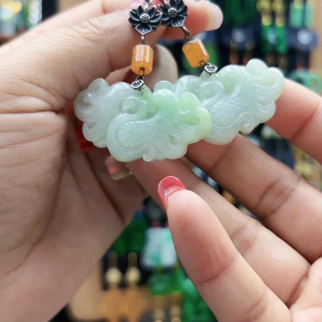 翡翠未镶嵌耳饰耳坠