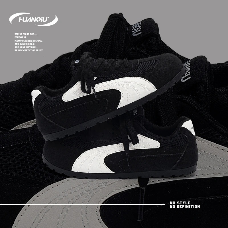 环球黑白复古德训鞋女2025夏季新款网红百搭休闲时尚ins潮流韩版