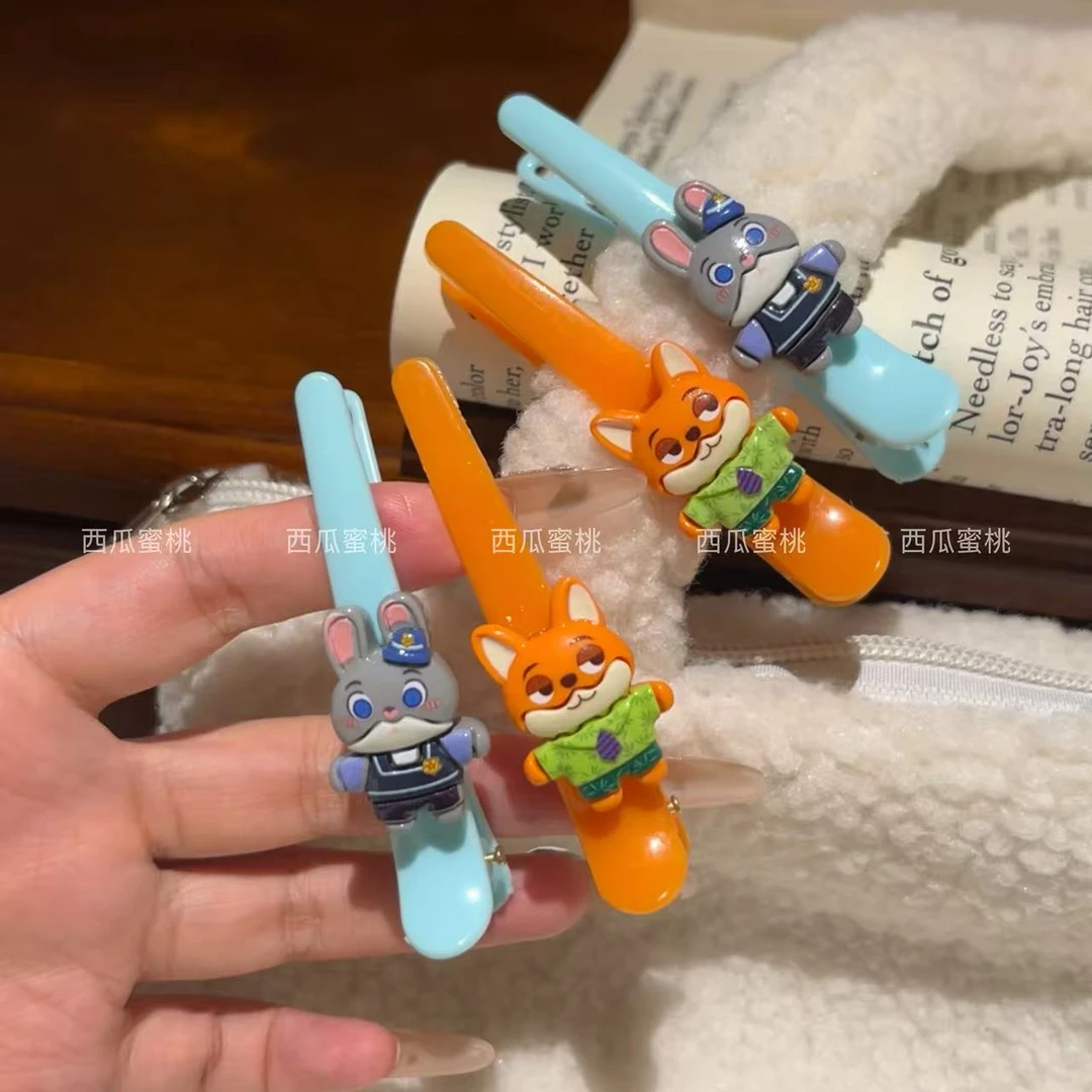 疯狂动物城尼克朱迪发夹卡通超萌无痕刘海夹甜美少女碎发夹鸭嘴夹