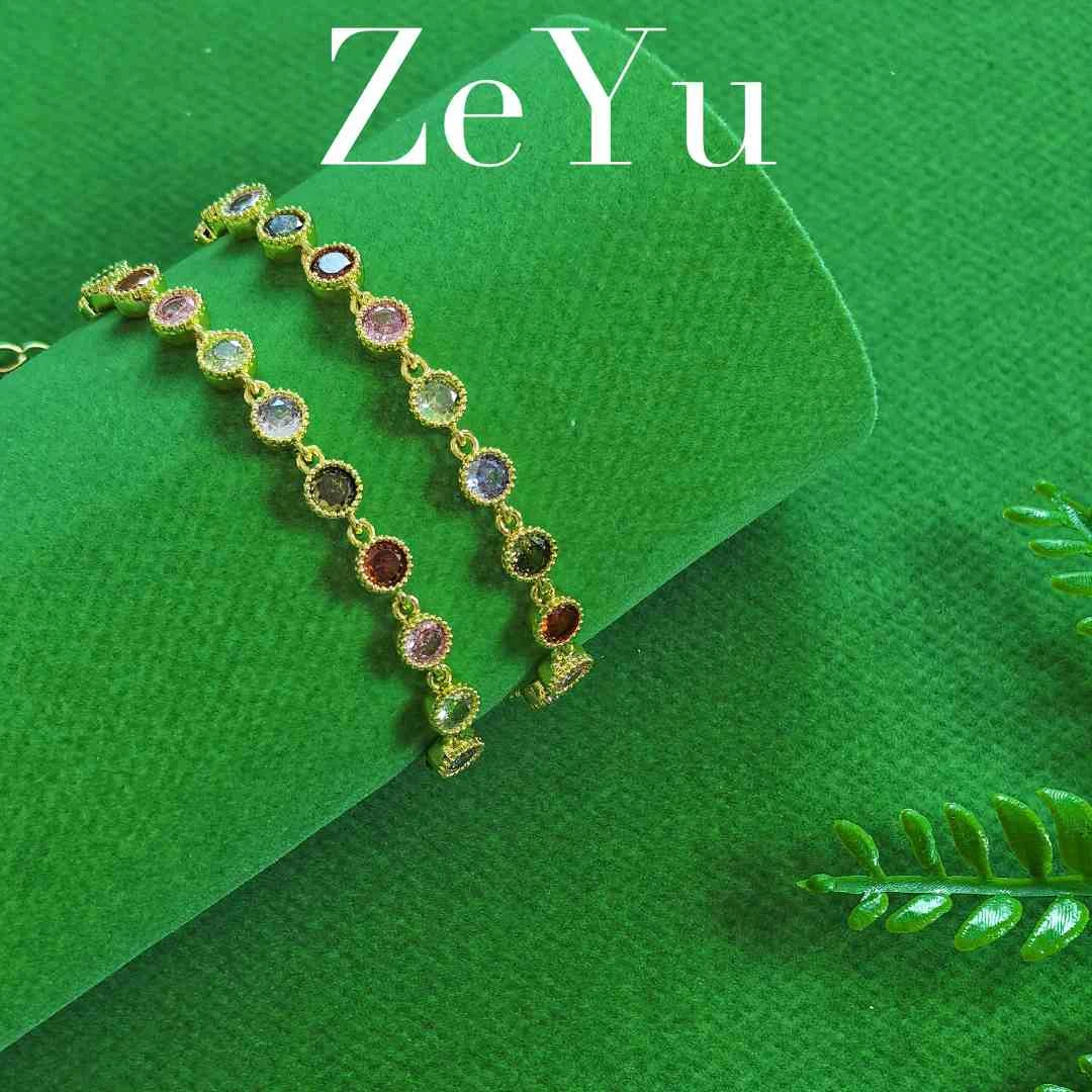 铜合金手链 虹光圆舞曲·巴洛克女生轻奢彩色时尚高级感百搭手链