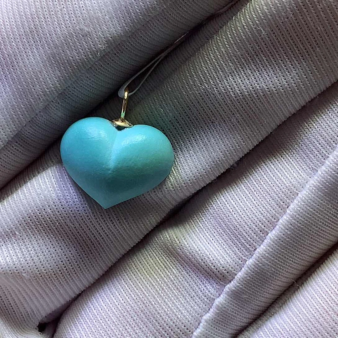 绿松石18K金镶嵌挂件