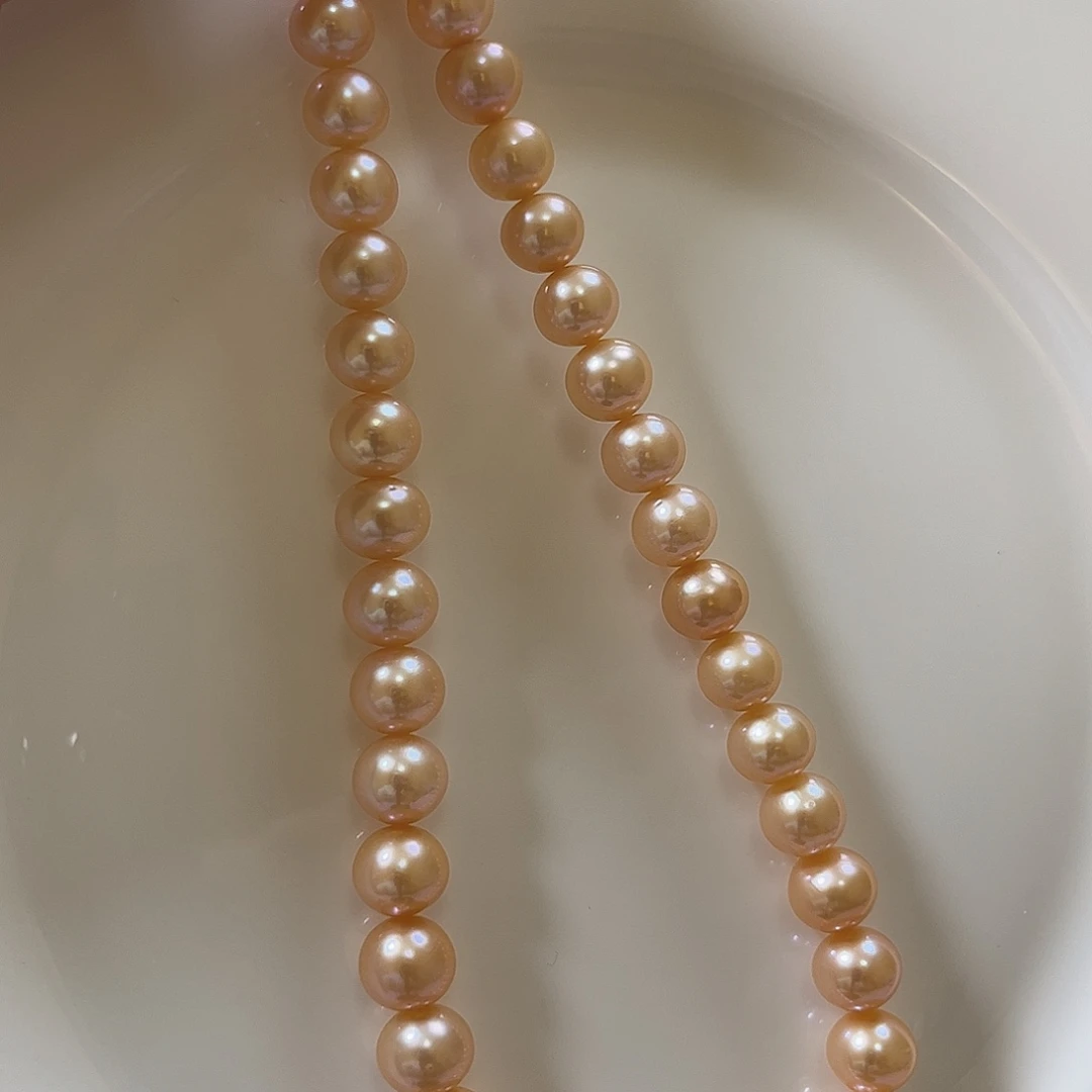 淡水珍珠项链未镶嵌9-12中国红高货