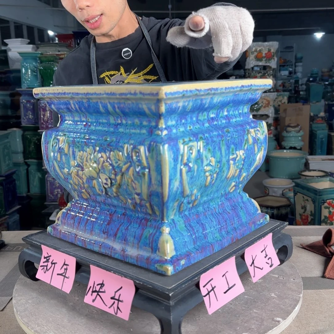 一风堂石湾花盆。微瑕