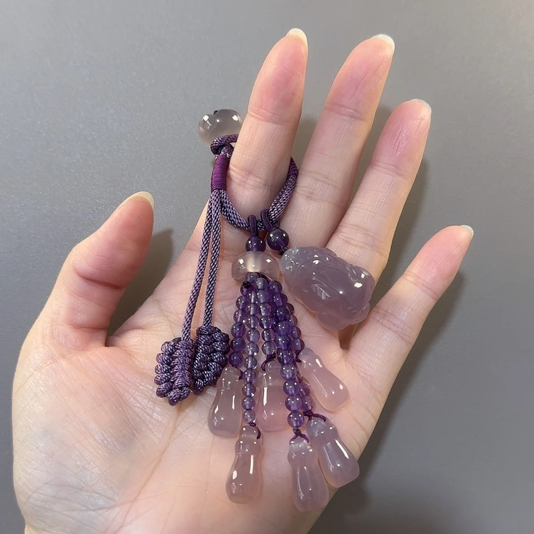 玛瑙/玉髓未镶嵌钥匙挂件