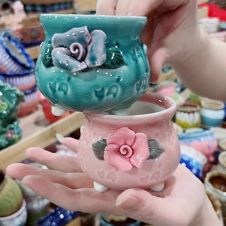 有孔.凑单10元陶瓷花盆发货！