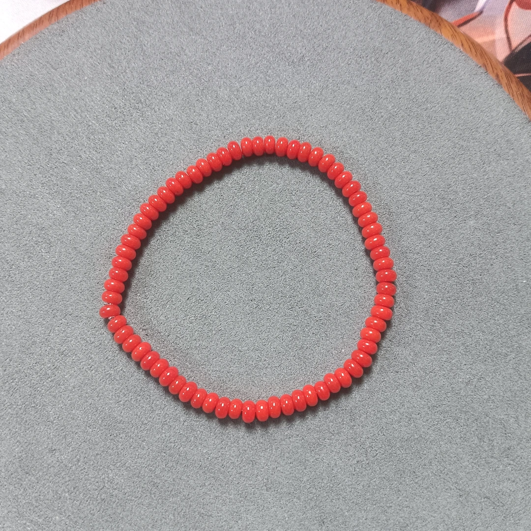 M610号-卡4mm红色算盘珠手串拍一发二