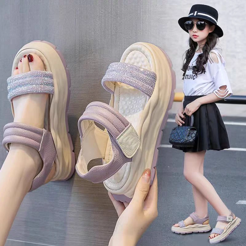 女童凉鞋2025新款夏季儿童公主时尚软底凉拖中大童女孩运动沙滩鞋