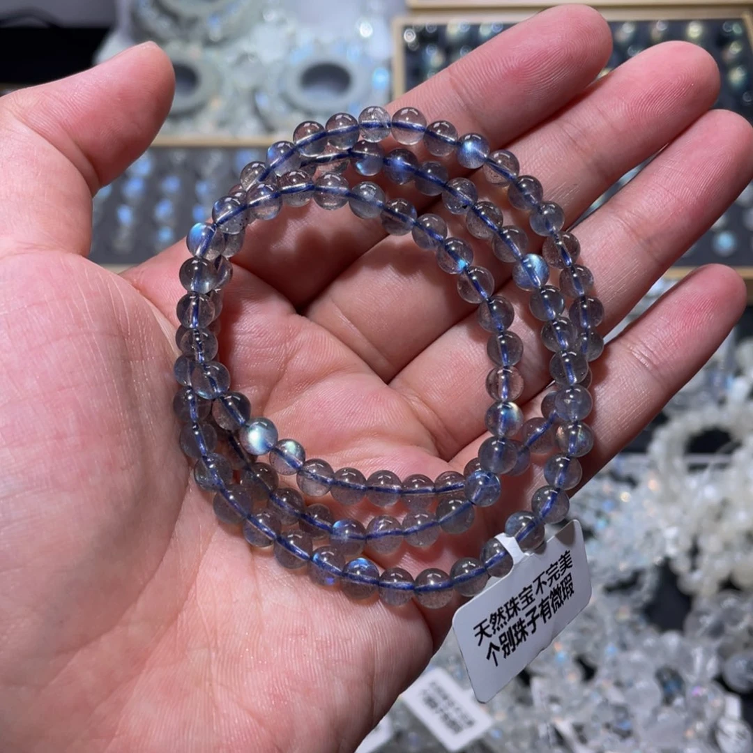 手链未镶嵌长石灰月光多圈5.4mm