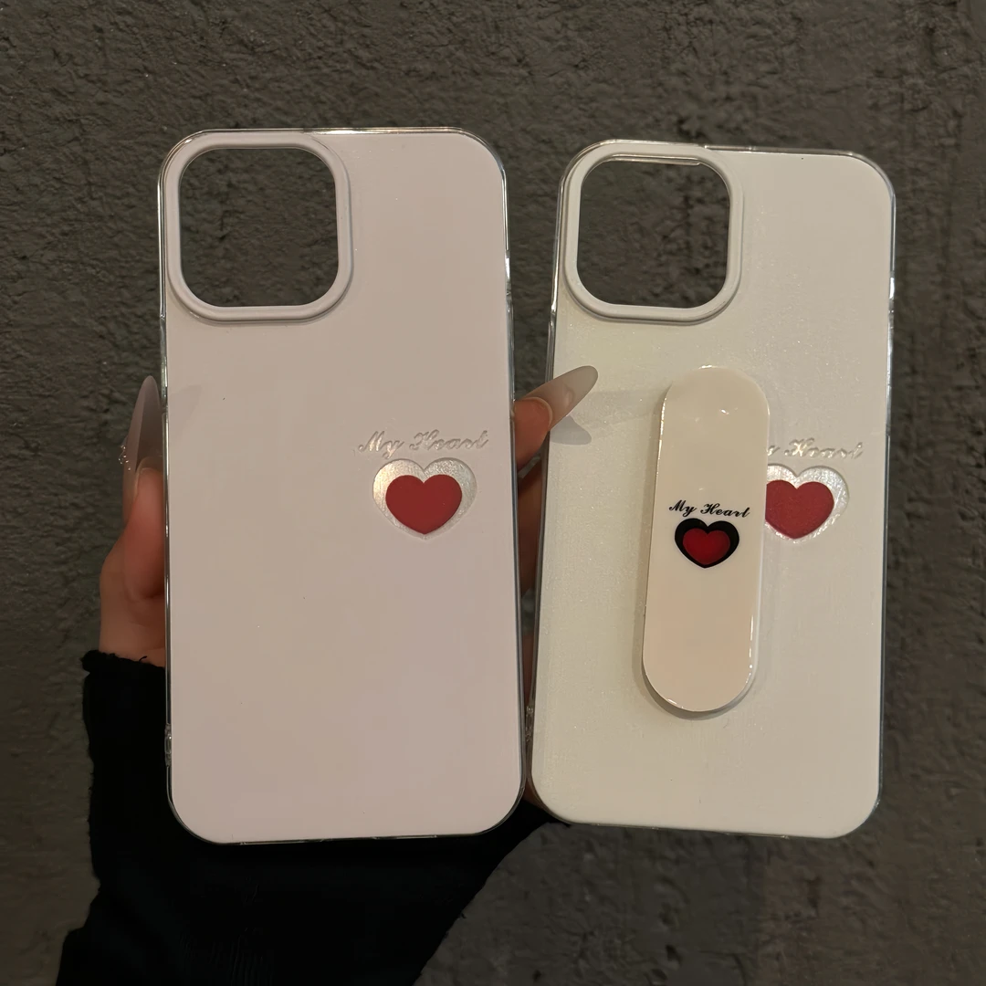 镂空爱心适用苹果16promax手机壳iPhone15羽纱imd华为p60小米oppo