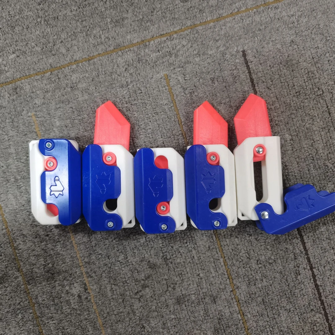 9新  网红解压玩具萝卜刀  拍一发五  蓝白色  外观刮痕