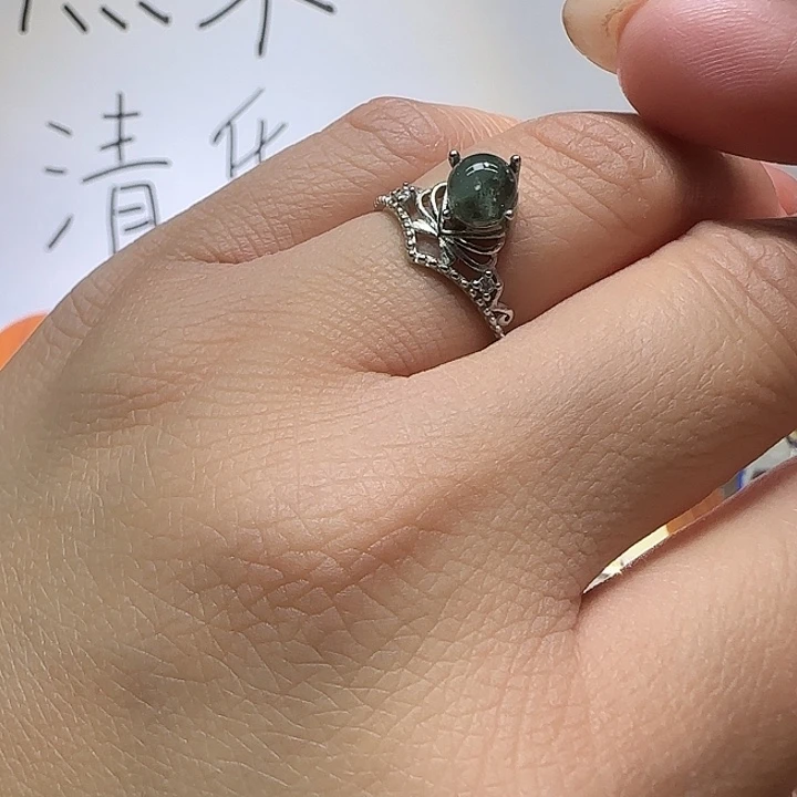 戒指水晶银S925镶嵌