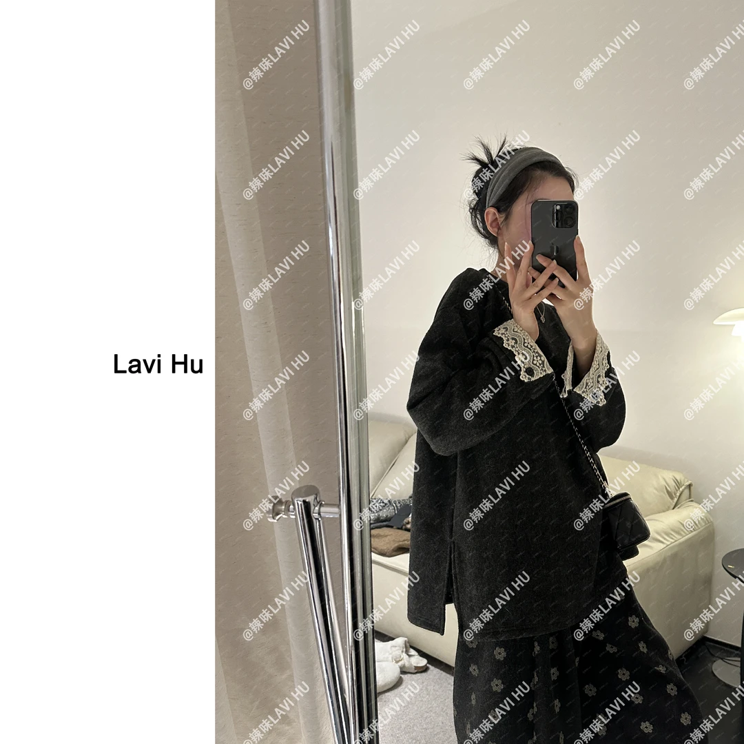 LAVI HU【不似山谷】圆领秋冬百搭慵懒风毛针织衫9803