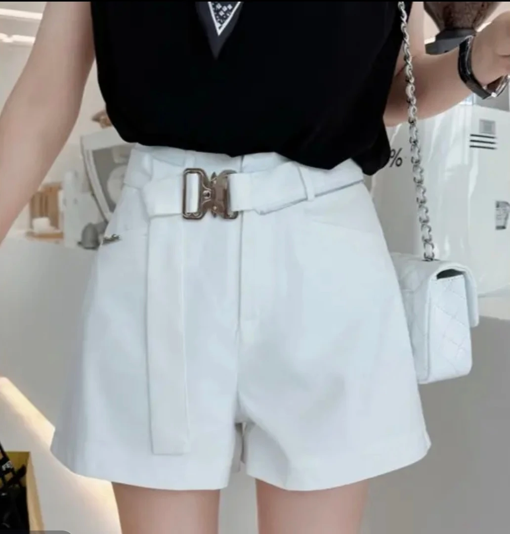 2168#腰拉链字母高腰西装短裤女夏季新款显瘦气质时尚百搭韩版A字