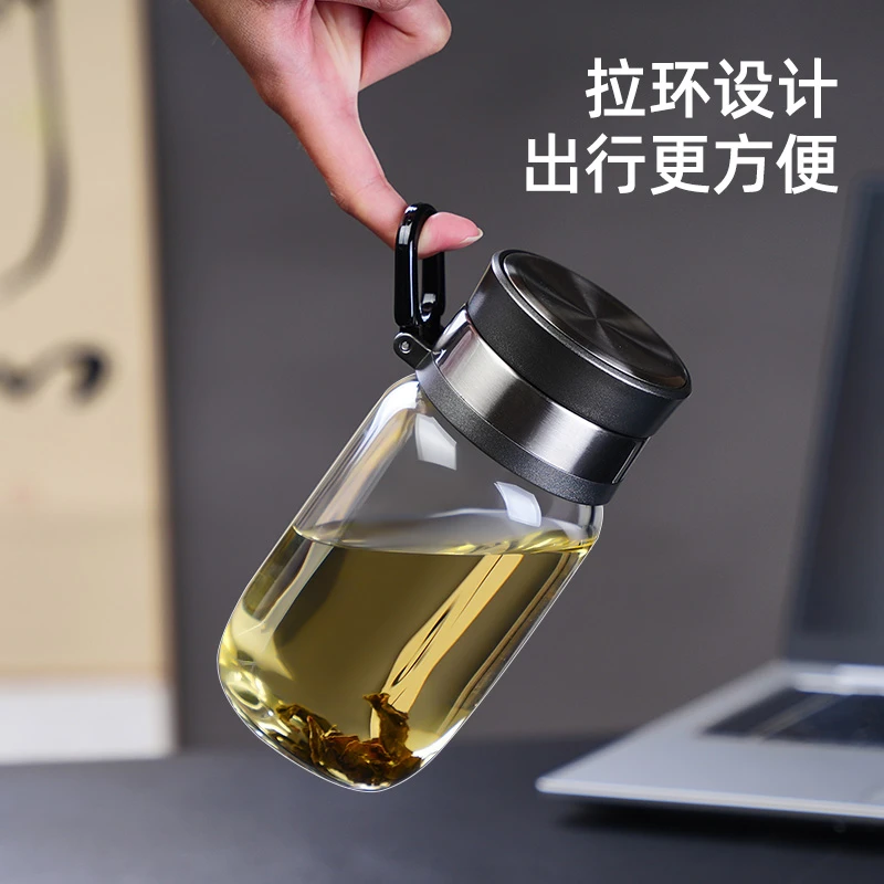 新款720单层纯手工防爆玻璃杯办公厅专用泡茶杯大容量茶水分离杯