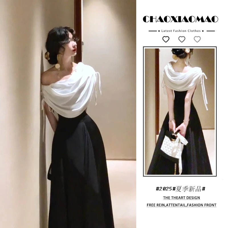 2025年夏季新款韩系穿搭套装女设计感轻奢法式气质别致连衣裙潮