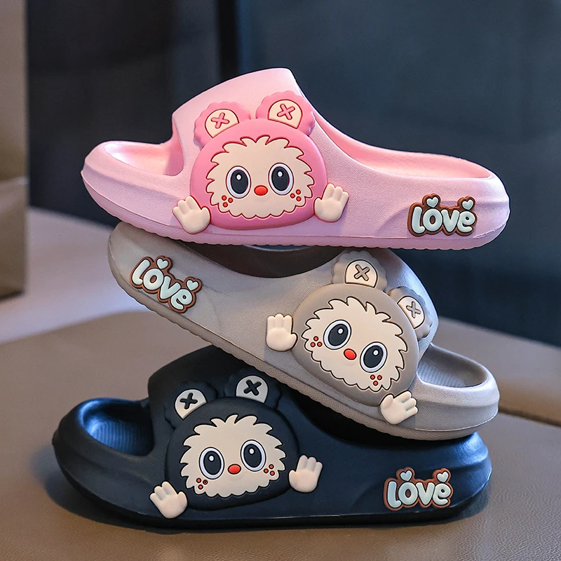 新款labubu夏季儿童拖鞋小孩男童卡通居家室内洗澡宝宝防滑凉拖鞋